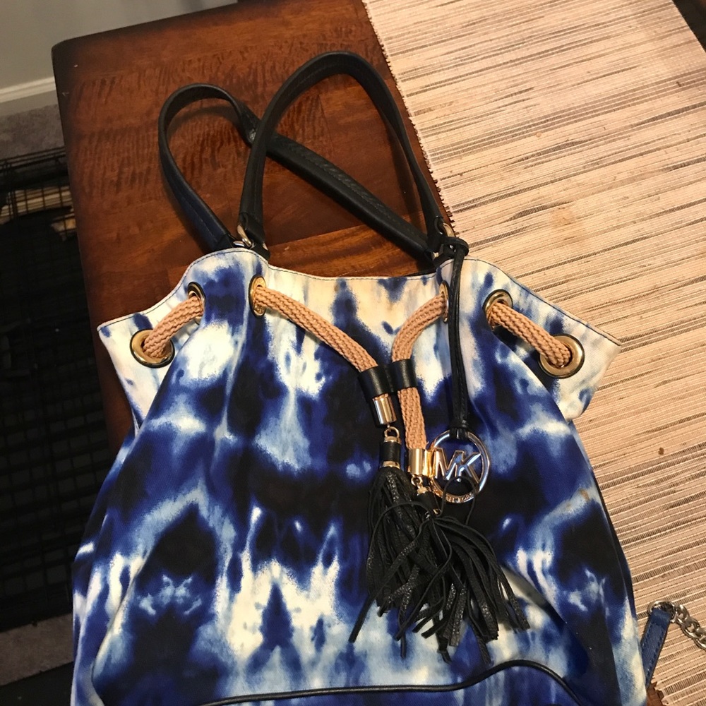 Michael Kors Tie Dye Marina Large Tote Blue